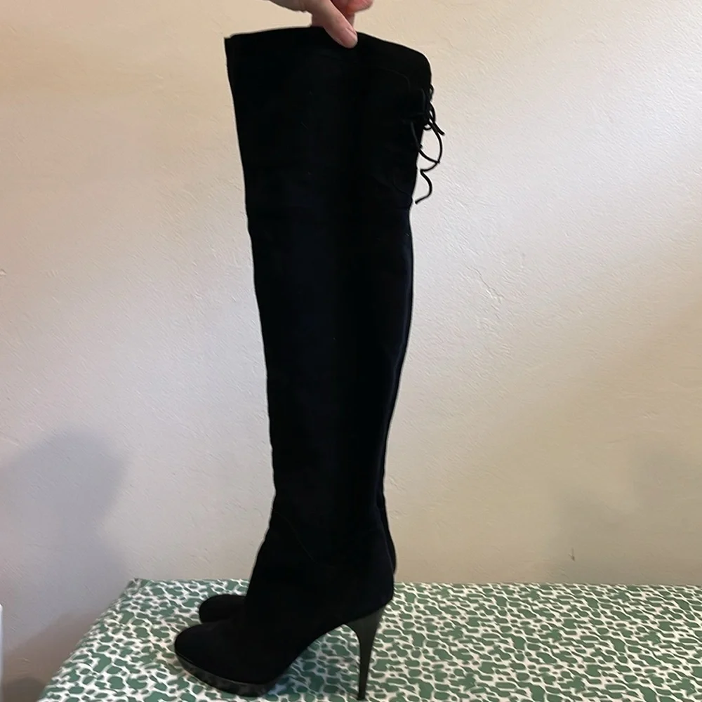 Sam Edelman Black Vesey Over the Knee Suede Boots